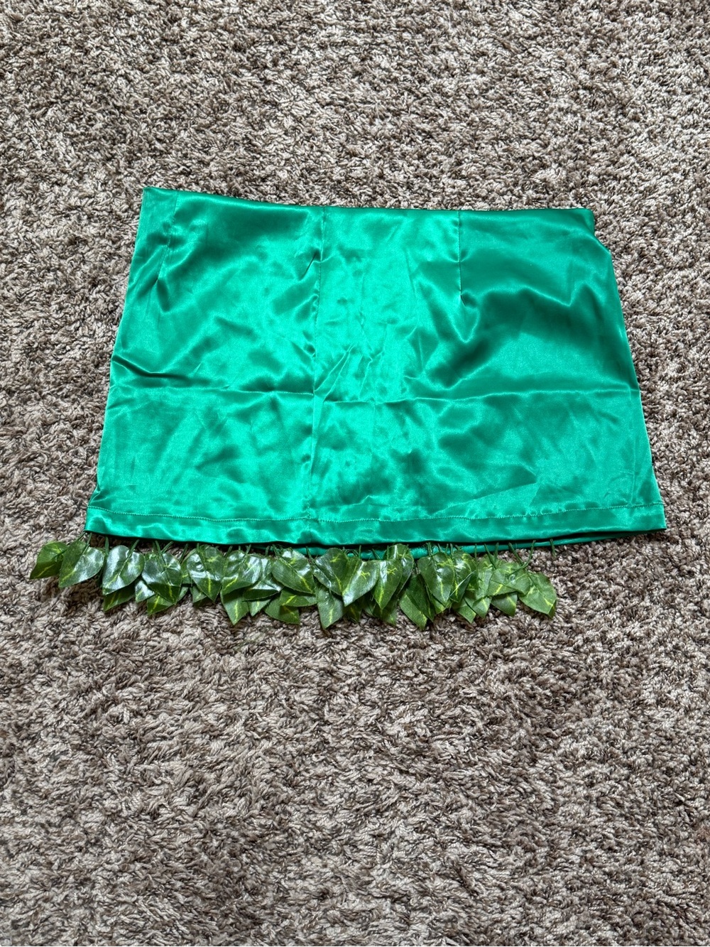 SHEIN Emerald Green Satin Mini Skirt